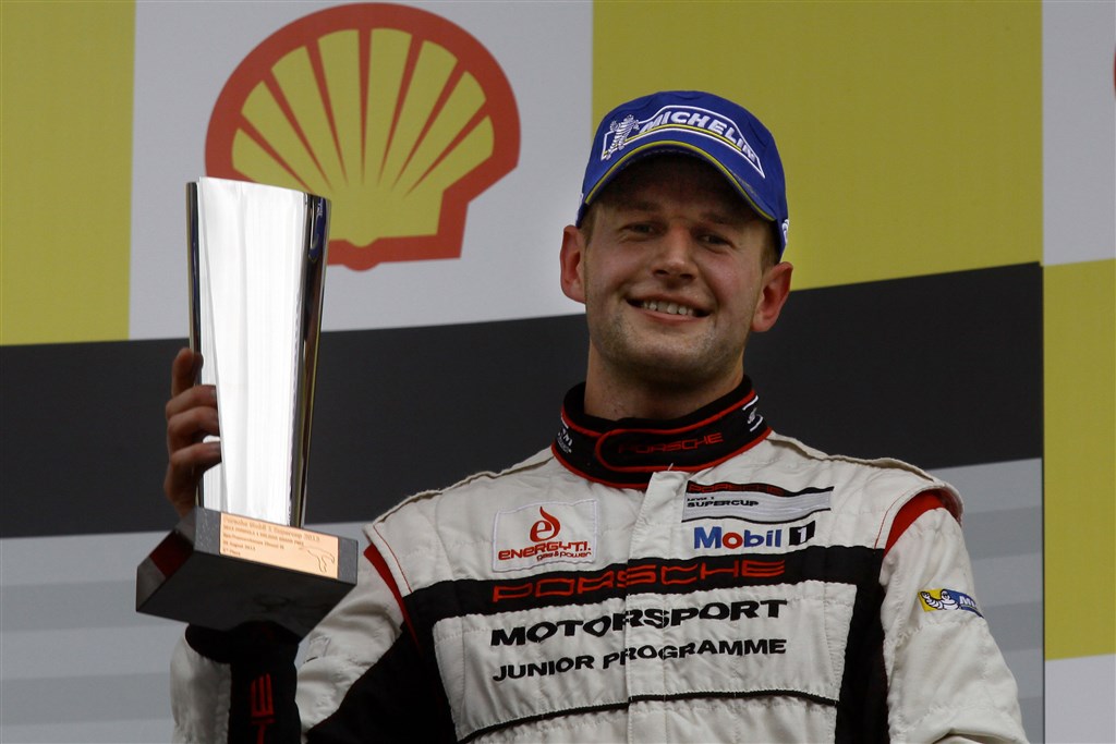 Michael Christensen på sejrskamlen efter det seneste
(Foto: Grand Prix Photo)